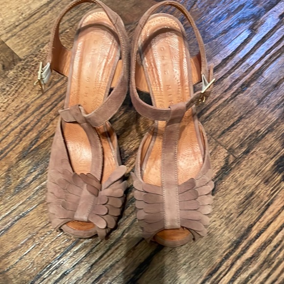 Chie Mihara suede tan sandal heels - Picture 4 of 9